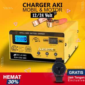 BOLAIMEI Charger Aki Mobil Motor Lead Acid 12V/24V 200AH - BT-168 - Yellow