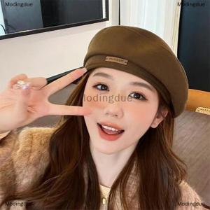 [COD] Modingdue Cotton Women Berets Winter Hats Vintage French Plaid Top Cap Painter Hat Autumn Winter Street Octagonal Beret Caps