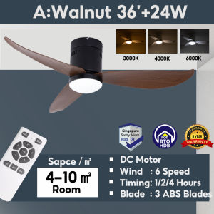 Ceiling Fan With Led Light DC Motor 36“/46"/52" Tri-Color LED Light Ceiling Light 3-YEAR-WARRANTY