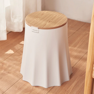 12L Wave Tree Trash Can Press Open Recycling Bins Round Trash Cans with Lid for House Living