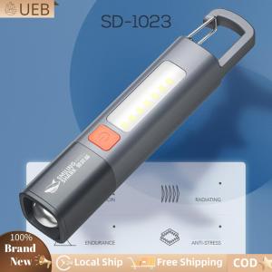 [Ueb Flagship Shop]LED Camping Flashlight Telescopic Zoomable Flashlight Type C USB Rechargeable Mini Lightweight Torch for Emergency Use