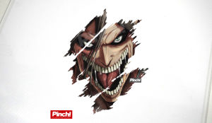 Pinch - Attack On Titan AOT Grunge Cut Sticker - Eren Titan Form War Hammer Titan