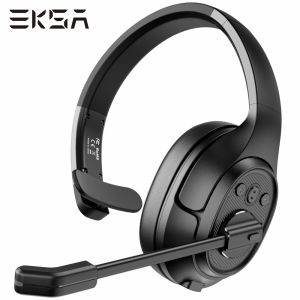 EKSA H1 Wireless Headphones With Microphone Ai ENC Noise Cancelling Bluetooth 5.0 Office Headset For Driver Call Center Skype