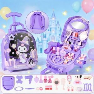 SKISOPGO Pretend Play Makeup Dressing Table Box Toy Kids Pretend Play Set Gift for Kids Eyeshadow Lipstick Blush