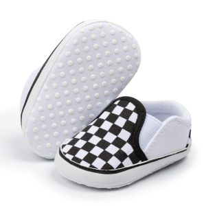 รองเท้าเด็ก รองเท้ากีฬาลําลอง ผ้าฝ้าย แบบนิ่ม สไตล์คลาสสิก รองเท้าผ้าใบ ลายสก๊อต สําหรับเด็กผู้ชาย และผู้หญิง อายุ 0-18 เดือน รองเท้าเด็กหัดเดิน
