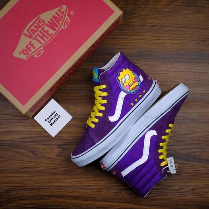 Sepatu The Simpsons x Vans SK8 HI Lisa Prez Purple White BNIB