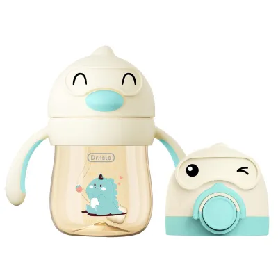 Dr.Isla Dua Jenis Muncung Botol Air Bayi PPSU Kids Sippy Cup dengan Straw & Spout 360° Graviti Ball Anti-Choking Anti-Leaking BPA-Free 240ML WC35