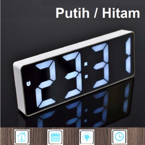 LED Alarm Clock Plastic LED Digital Night Light Display Mirror Thermometer Temperature Display Mirror Decor Useful Digital Clock LED Alarm Clock Voice Control USB Table Clock 12/24H Format Snooze Function 3 Brightness Adjustable 3 Alarm Modes