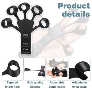 (Penghantaran tempat)Kebidumei 2pcs Finger Grip Strength Enhancer 45kg Five-Finger Grip Strength Massage Ball Adjustable Power Exerciser Hand Strength Exercise