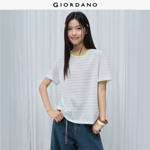 GIORDANO Women T-Shirt Round Neck Short Sleeve T-Shirt Casual Stylish Trendy Elegant Comfortable Fashion Classic 18326708