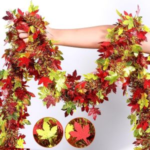 LUMIYA Multicolor Autumn Ribbon Garland Versatile Shiny Tinsel Glitter Ribbon Creative Foil Texture Scene Making Hanging Garland Harvest Festival