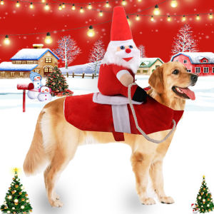 ชุดสุนัขเลี้ยงคริสต์มาสตลกสำหรับขี่ซานตาคลอสเสื้อผ้าสีทองอบอุ่นอบอุ่นชุดปาร์ตี้ชิวาวาเครื่องแต่งกายคอสเพลย์สุนัขชิสุสำหรับสุนัขขนาดเล็กและขนาดกลางเสื้อผ้าแมวเครื่องแต่งกายสวมบทบาท