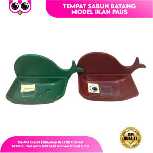 TEMPAT SABUN BATANG MODEL IKAN PAUS / HOLDER TEMPEL KAMAR MANDI