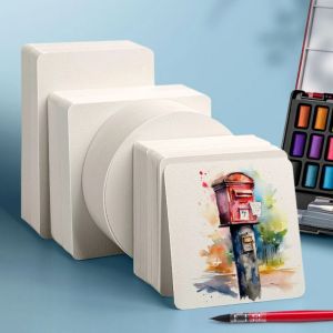 VERMILL 50Sheets/Set Square/Round/Rectangle Watercolor Paper Professional Blank Art Painting Special Paper Thickened Sketchbook Watercolor Painting
