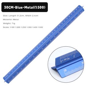 WININ 10/15/30cm Thang đo hình tam giác 1:20-1:500 loại/Nhựa Thước đo hệ mét Đa chức năng Công cụ đo lường soạn thảo Tỷ lệ cân đối Kỹ sư