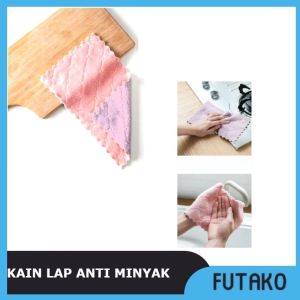 2PCS Kain Lap Piring Anti Minyak Bahan Microfiber / Lap Cuci Piring FUTAKO