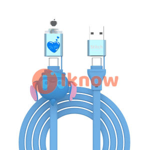 I know Disney Cartoon Character 1-to-4 Charging Cable Compatible with Apple Fast Charge PD 20W Four-in-One Mobile Phone Data Cable