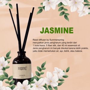 Aroma Jasmine | Summer Spring | Pengharum Ruangan | Kamar Tidur | Ruang Tamu | Toilet Aroma Diffuser Reed Sticks Summer Spring Wangi