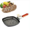 Square Grill Pan Lipat Pemanggang Steak Serbaguna Anti Lengket 26cm Panci Panggang Teflon GSF Wajan Lipat Serbaguna Panggangan BBQ Goreng Bakar Sate Pan Grill Kotak. 