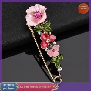 Graceful Elegant Rhinestone Pin Flower Brooch Women Simple Lapel Pin Accessories