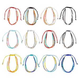 Ethnic Multilayer Multicolor Resin Beads Bracelets For Women Handmade Braided Rope Bracelet Bohemian