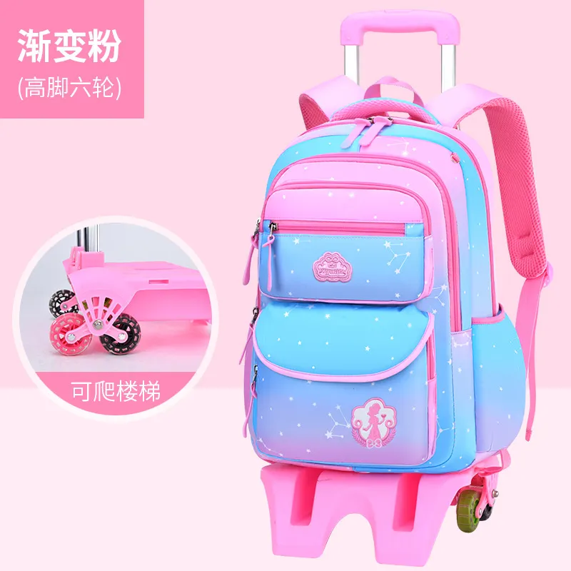 Free Shipping】New Waterproof Kids Trolley Bag for girls Primary