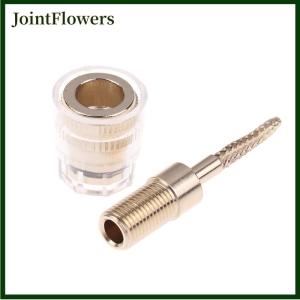 JointFlowers ปลั๊กอะแดปเตอร์สายไฮไฟหัวปลั๊กตัวเมียตัวเมีย2 4ชิ้นปลั๊กอะแดปเตอร์สายทองแดงถัก