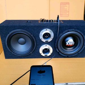 ลำโพงบลูทูธ ดอกกลาง 8 นิ้ว ดอกเบส 8 นิ้ว ดอกแหลม 4 นิ้ว 1 คู่ งานสวย เสียงดี ใช้ไฟบ้าน 12 - 24 V.