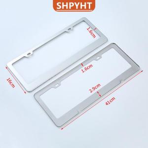 [COD] SHPYHT SPORTS 1pcs Car Number Plate License Frame Cover Aluminum Photo Frame Car Personalized Modified Stainless Steel License Plate