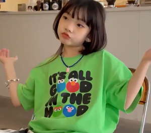 KYII Girl Summer children shirt Versatile short sleeve Top ky22220