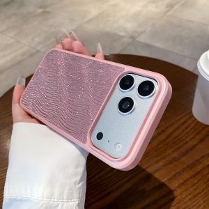Water Ripple Pattern Glitter Armor Phone Case For iPhone 17 16 15 14 Pro Max Shiny Plating Candy Color Shockproof Cover Funda