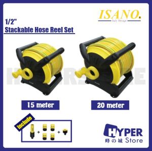 ISANO ViP 15m & 20m Garden Hose Reel Set Free Standing & Wall Mounted Hos Air Kekili/Manual Getah Paip