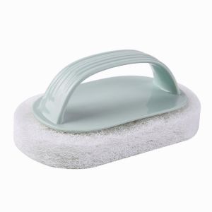 Handle Grip Sponge Brush Soft Magic Sponge Bath Brush With Handle Bathroom Tile Brush Magic Sponge Brush Kitchenware Washing Pot Clean Sponge Brush Cleaning Brush