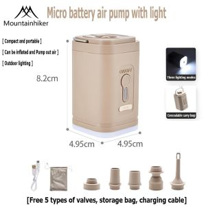 MOUNTAINHIKER New mini battery air pump suitable for outdoor camping portable inflatable deflation pump lightweight camping equipment outdoor equipment
