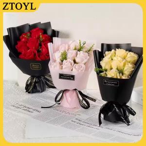 ZTOYL 9 Thủ Trưởng Xà Phòng Hoa Hồng Bó Hoa Nhân Tạo Hoa Cho Giáng Sinh Đám Cưới Sinh Nhật Đảng Ngày Valentine Tự Làm Quà Tặng Trang Trí Nội Thất
