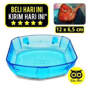 Kicau Mart Cepuk Mandi Oval Persegi Wadah Tempat Keramba Mandi Mini Akrilik Untuk Burung Lovebird Kenari Murai Cucak Kacer Cpmlb