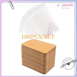 100Pcs/set Keychain Display Card Jewelry Display Blank Kraft Card Earring Necklace Display Card