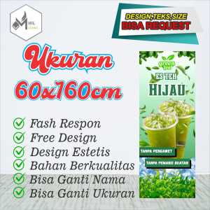 Spanduk Banner Size 60x160 Cm Es Teh Hijau Free Custom Design