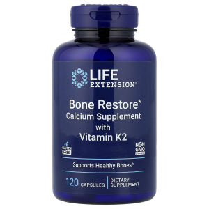 Life Extension Bone Restore Calcium Supplement with Vitamin K2 120 Capsules for Healthy Bones