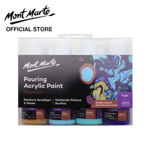 Mont Marte Pouring Acrylic Paint Set Premium 4pc x120ml (4.05oz)
