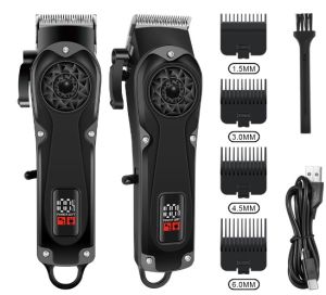 Hiena Powerful Electric Hair Clippers for Men Professional Barber Hair Cutting Machine Cordless Wet and Dry Haircut HYN-270