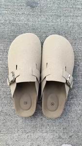 Plus Size WomenS Cork Sole Slippers Closed-Toe Half-Slip Soft Sole Roman Shoes 35-46