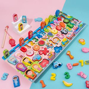 MECOME หลากสี ของเล่นไม้แบบมอนเตสซอรี่ ไม้ ตัวอักษรดิจิทัล ของเล่นเด็กเพื่อการศึกษา สร้างสรรค์ จราจรผลไม้และสัตว์ กระดานยุ่งสำหรับเด็กก่อนวัยเรียน สำหรับเด็กก่อนวัยเรียน