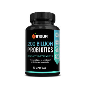Probiotics 200 Billion CFUs Capsules with Agave Inulin Vegan Delayed Release Gut Health