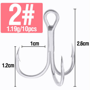 OWNER High Carbon Steel Treble Hooks 2# 4# 6# 8# 10# Treble Fishing Hooks Fishing Tackle