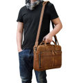 Royal Bagger New 15inch Laptop Bag for Men Genuine Cow Leather Casual Retro Handbag Business Briefcase Large Capacity Crossbody Bag. 