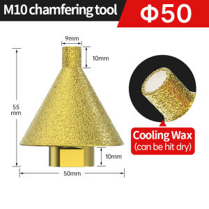 Mũi Phay Hình Nón Kim Cương - Dụng Cụ Mở Lỗ Đá Kích Thước 38-50mm Dễ Sử Dụng