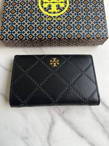 Toryburc Original/genuine GEORGIA Card bag Side zipper purse Change coin bag Cowhide half fold wallet