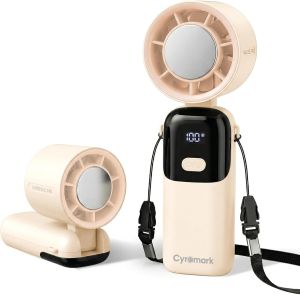 Portable Handheld Fan 30000mAh Turbo Fan with Ice Cooler Electric Fan for student on the way to school Neck hanging fan