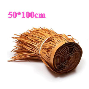 สําหรับตกแต่งหลังคา หลังคาฟาง หญ้าหลังคา หลังคาหญ้าเทียม 100CM*50CM มุงจำลอง ป้องกันการกัดกร่อน ฉนวนกันความร้อน หญ้าพลาสติก